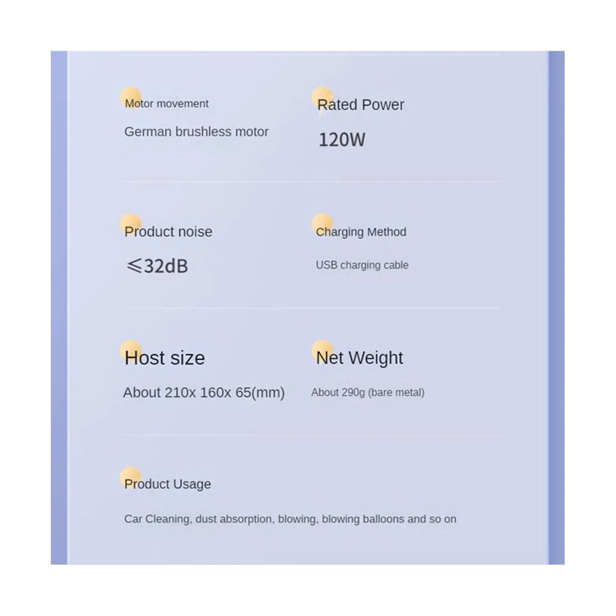 เครื่องดูดฝุ่นไร้สายที่มีประสิทธิภาพเครื่องทำความสะอาดมือถืออุปกรณ์เสริมรถยนต์เครื่องใช้ในบ้านเครื่องดูดฝุ่นแบบพกพา