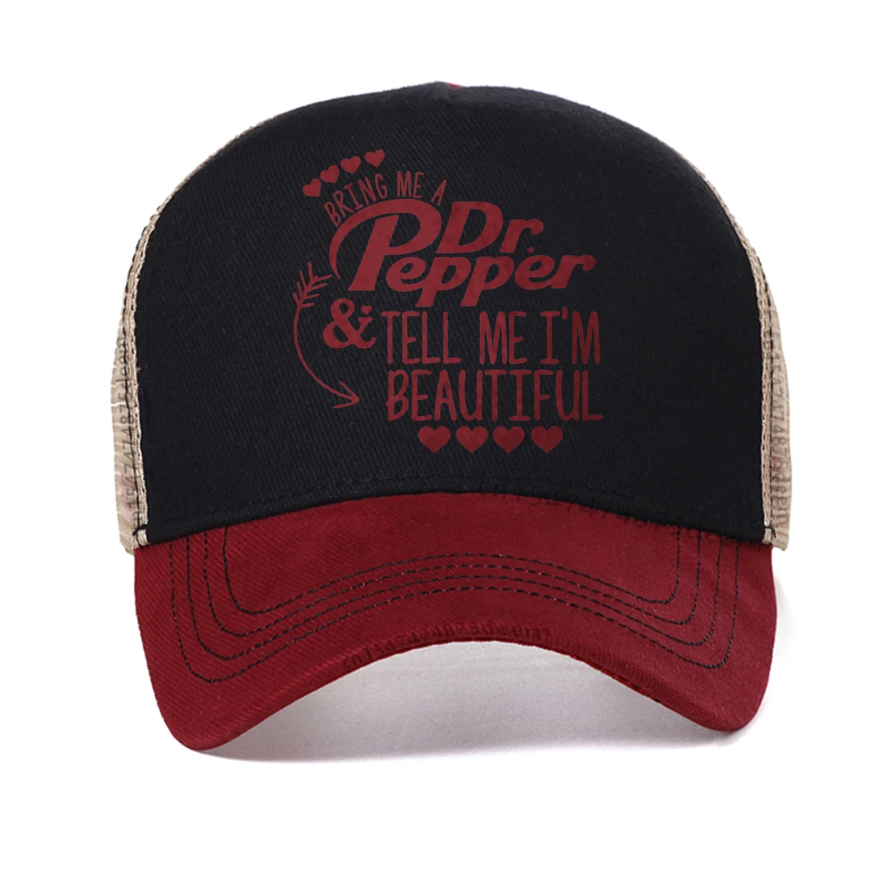 

Dr Pepper Slogan Casual baseball cap Women's with Graphic Print caps fashion summer unisex mesh snapback hat adjustable hats