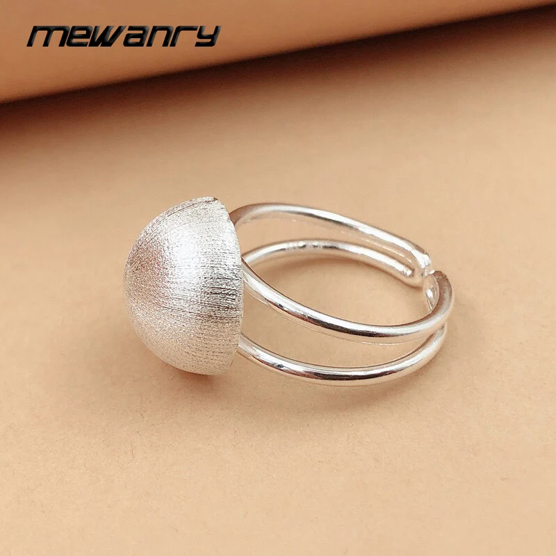Mewanry Brushed Ball Geometric Rings For Women Couples New Korean Trendy Minimalist Classic Elegant Unique Birthday Jewelry Gift