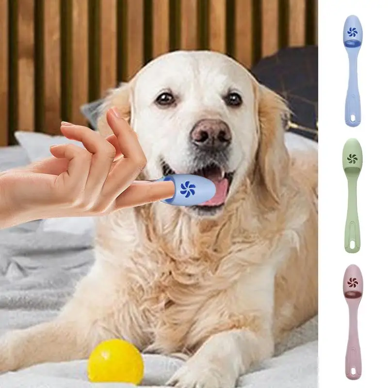 Pet Finger Toothbrush Oral Care Dog Toothbrush Kit Silicone Dog Teeth Brush For Teeth Cleaning Cat Finger Toothbrush Dog Tooth