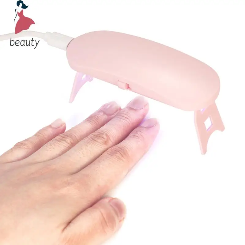 Portátil UV lâmpada LED prego, mini secador de unhas, branco, rosa, interface USB, uso doméstico, Manicure Art Tool, Pedicure Salon Tool, 6W