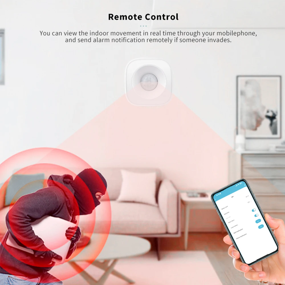 Tuya ZigBee-Sensor de movimiento PIR, Detector de movimiento, aplicación Smart Life, movimiento del cuerpo humano, sistema de seguridad inalámbrico, Alexa, Google Home, venta al por mayor