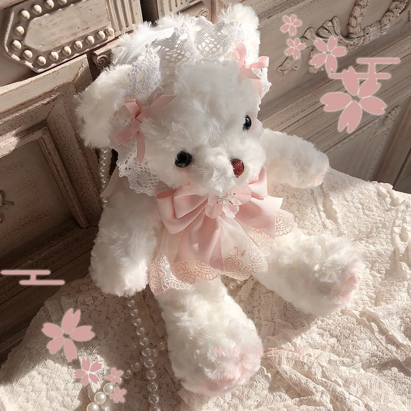 Sakura niedźwiedź torba oryginalna odręczna Lolita różowa torba na ramię jk śliczna kokarda Harajuku niebieska torba Crossbody