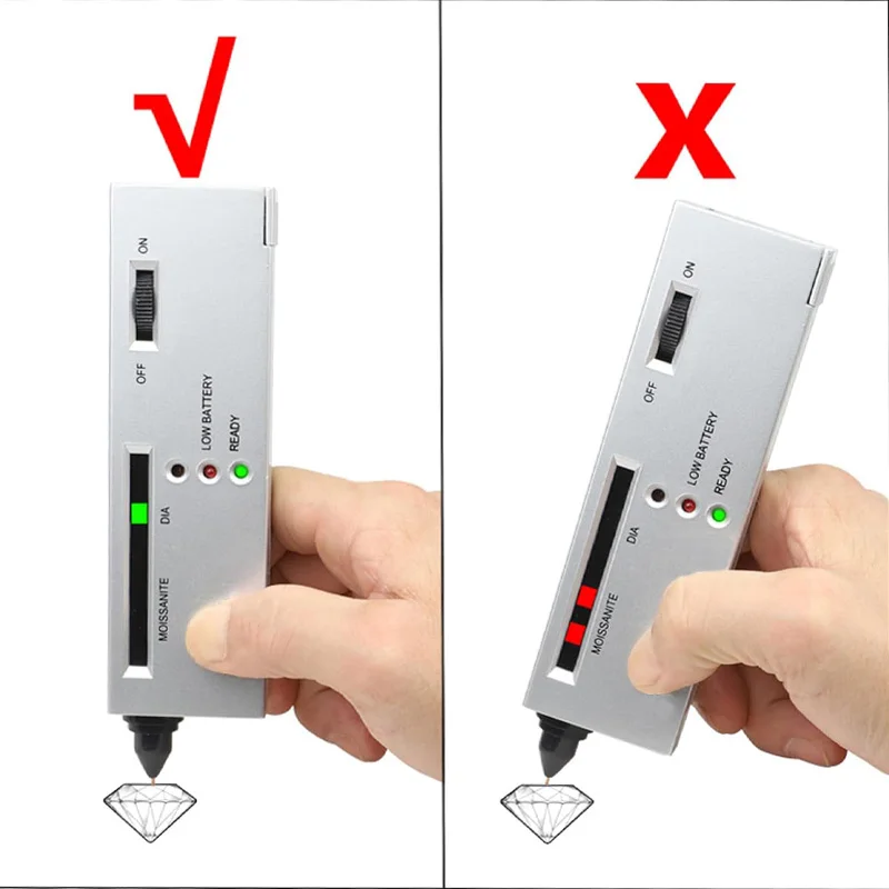 أداة اختبار الماس المحمولة - قلم تحديد جوهرة المجوهرات السريع لاختبار الماس/اليشم/الزمرد/الكريستال