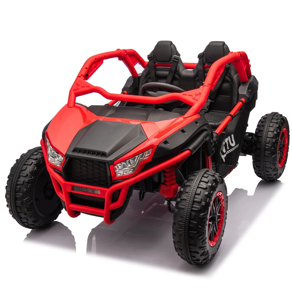 24V Two-seater Kids Ride On UTV w/Parents Control,20in seat width,400W Super high power,Four-wheel Suspension,Bluetooth,MP3,USB,