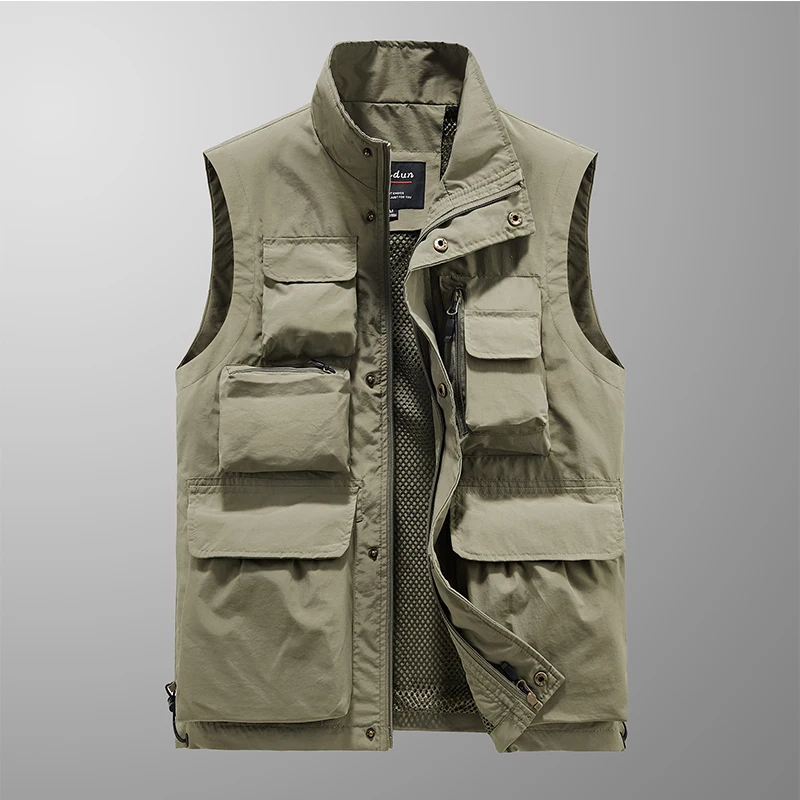 

Tactical Jackets Vest Embroidered Tool Spring Summer Mesh Men MAN Camping Men's Pockets Coat Hunting Motorcyclist Multi-pocket