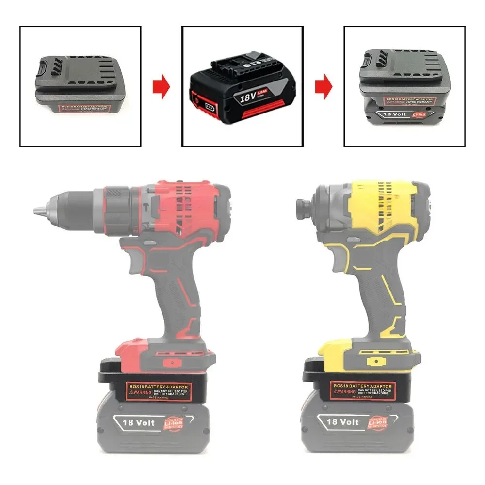 adaptador de bateria para bosch 18v li ion battery convert para para craft 20v v20 stanley 18v lithium power tool drill use 01