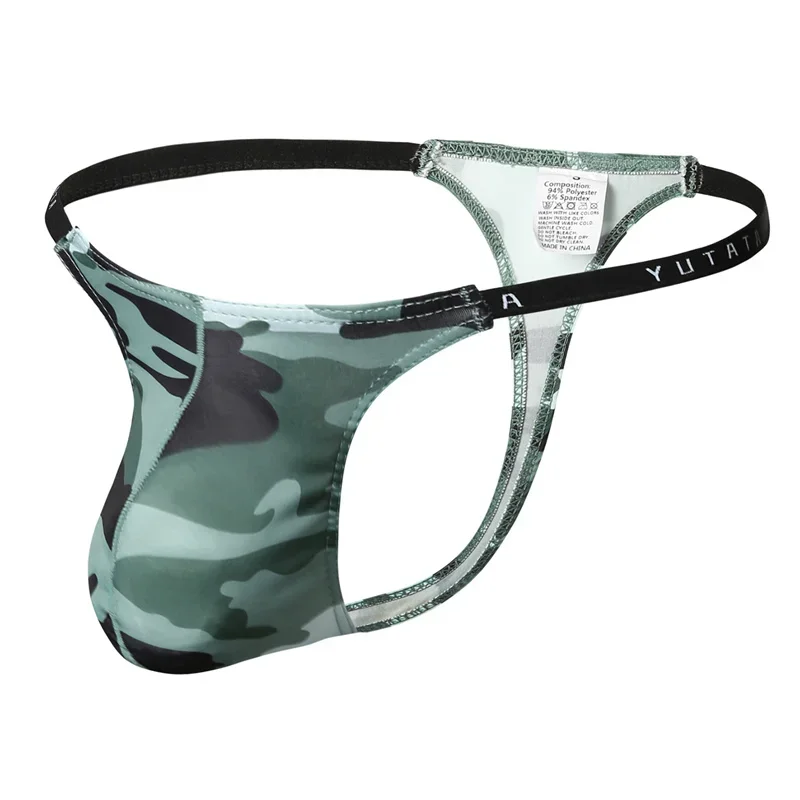 

Men's Thongs G-string T-back Micro Thong Briefs Camouflage Underwear Convex Pouch Brief Underwear Men Stretch Breathable Briefs