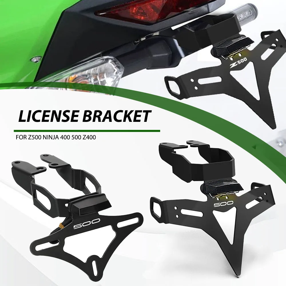 

For Kawasaki Ninja 400 500 Z400 Z500 SE 2024 2025 2026 Motorcycle License Number Plate Bracket Lamp Holder Fender Eliminator