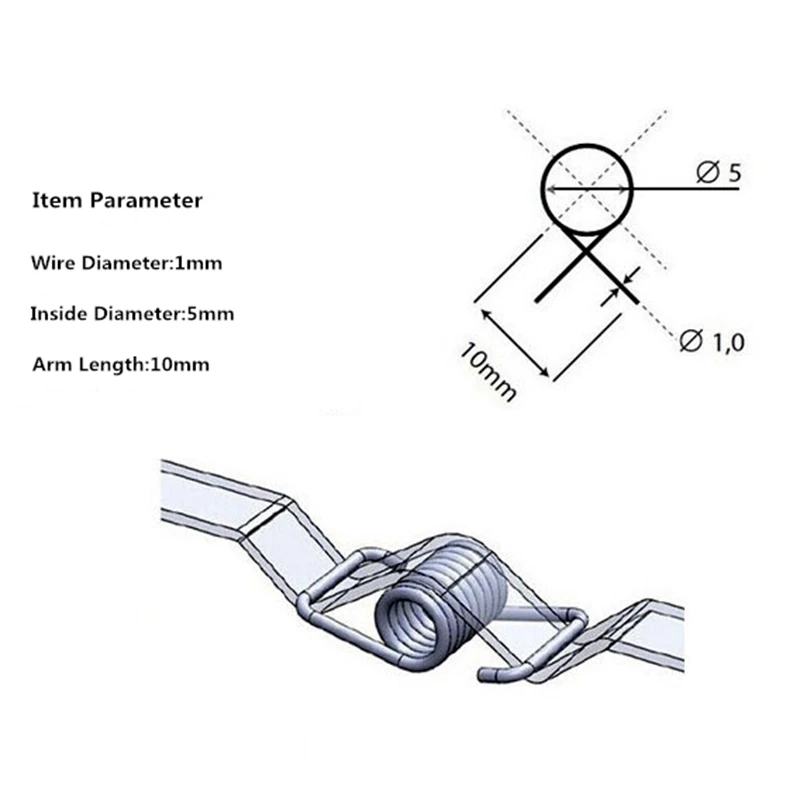 KINGROON 10pcs 3D Printer spring Locking Torsion Spring GT2 2GT Timing Belt Locking Torsion Spring For 3D Printer Reprap Parts
