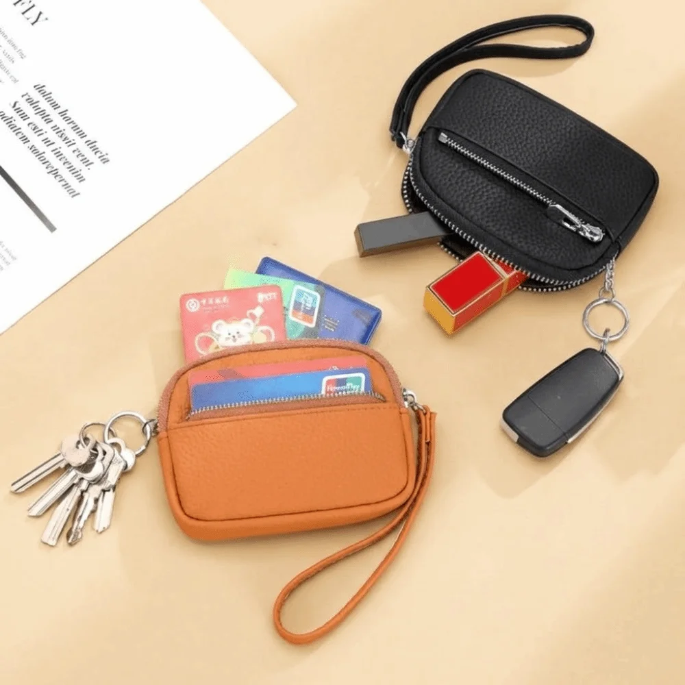 

Fashion PU Leather Women Wallet Mini Purse Card Holder Solid Color Multi Functional Storage Bag Key Bag Outdoor