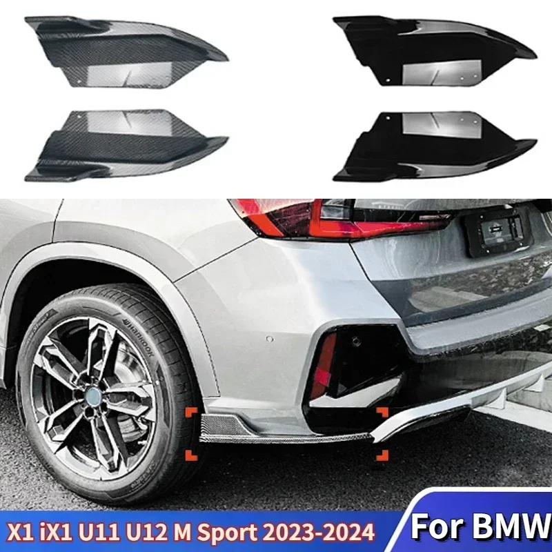 For BMW X1 iX1 U11 U12 M Sport 2023-2024 Car Rear Bumper Lip Side Spoiler Corner Protector Diffuser Splitter Body Kit Tuning Hot