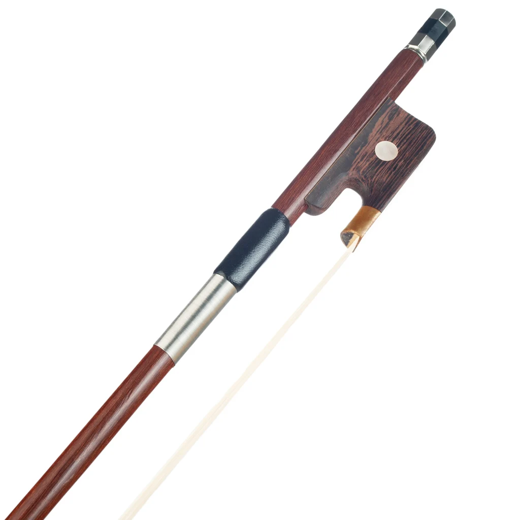 Full Size 4/4 Upright Double Bass Bow Franse Stijl Brazilwood Boog Handgemaakte Bas Boog Witte Paardenstaart Parijse Ogen Ronde Stok