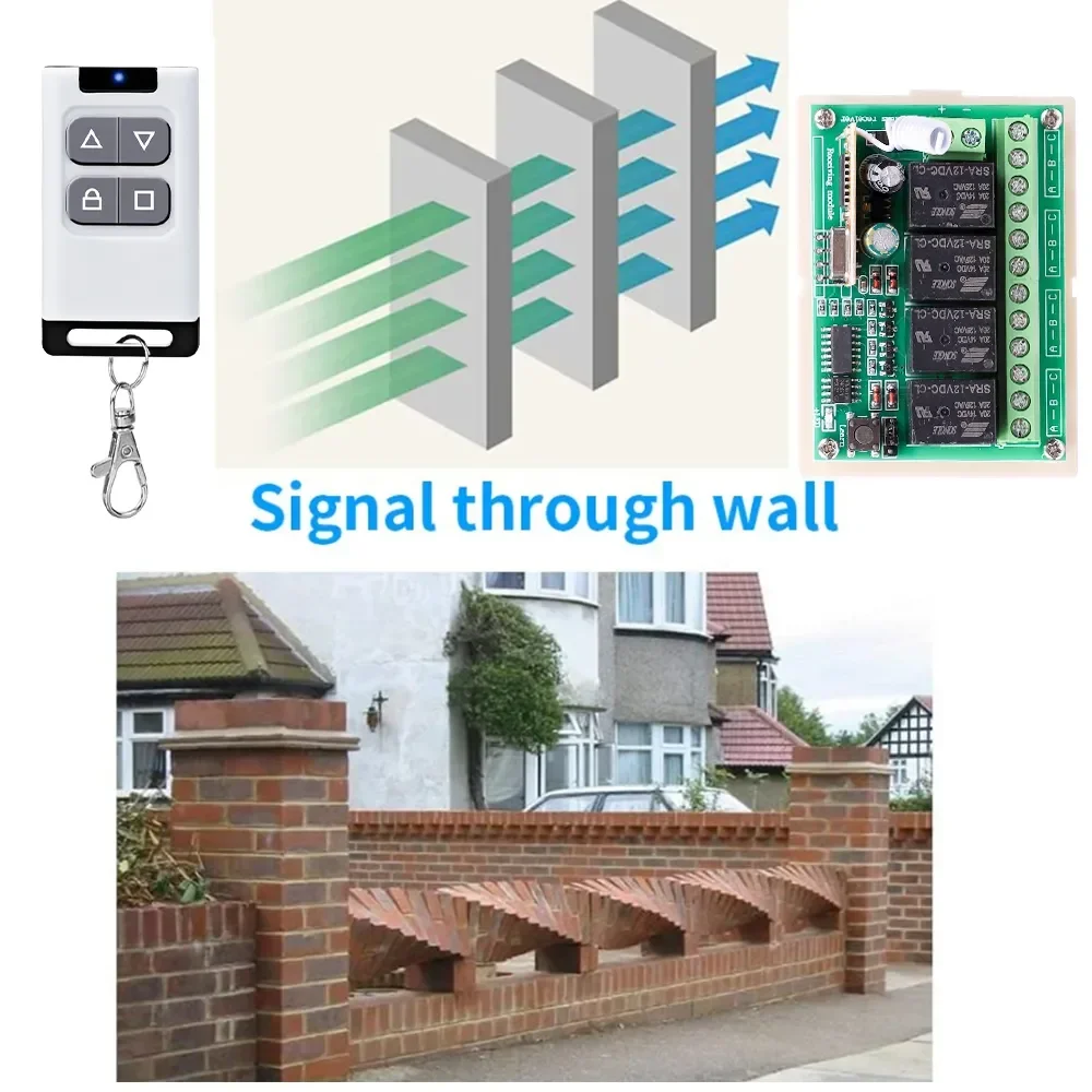 Garage door opener replication universal 433mhz replication garage flap door four button wireless remote control