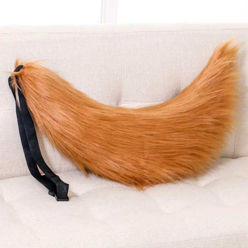 Adjustable Belt Fox Tail Cat Fur Furry Carnival Party  Gift  Anime Cosplay Costume for Adults Children Halloween Christmas