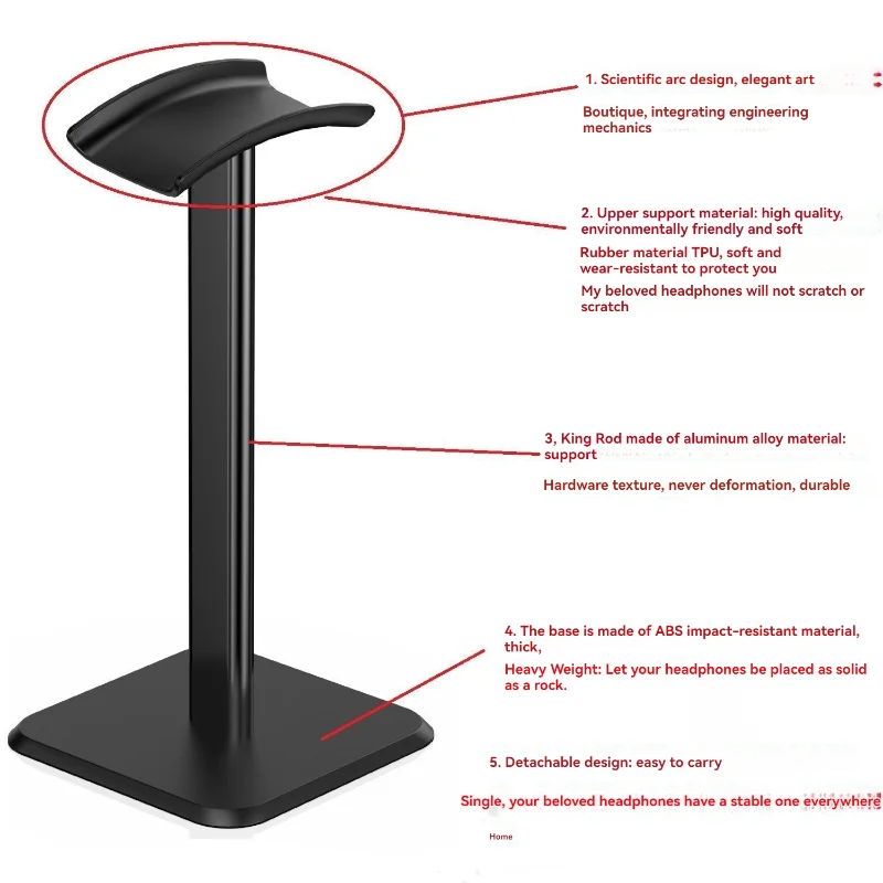 Universal Headphone Stand Aluminuim Alloy Headset Holder for Gaming Earphone Desktop Headphones Support Holder image 5