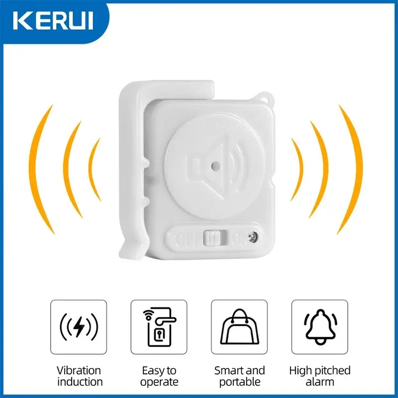 KERUI Wireless Vibration Alarm Sensors 120dB Ultra-Slim Detector Anti-theft Burglar Alarm for Home Window Door Bike Bag Security