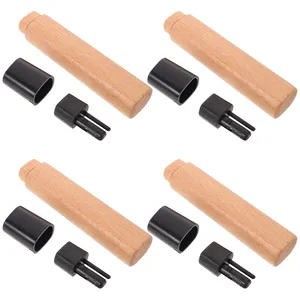 4Pcs Japanese Kitchen Knife Handle Replacement Wood 4.6 Inch Nakiri Handle DIY Upgrade for Sushi Sashimi Knife Repair Parts