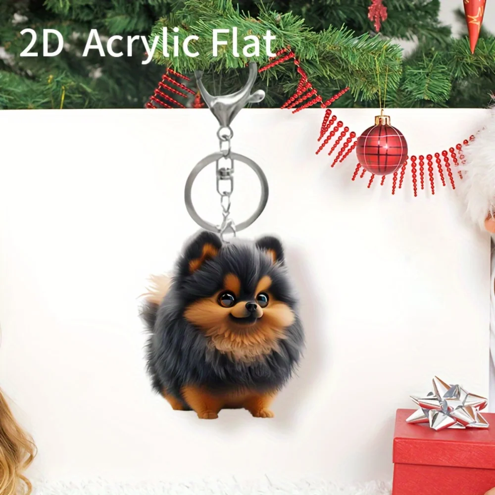 Cartoon Pomeranian Dog Pendant Versatile Charm Cute Puppy Keychain For Car Mirror,Backpacks,Home,Graduation Festive,Gift & Decor