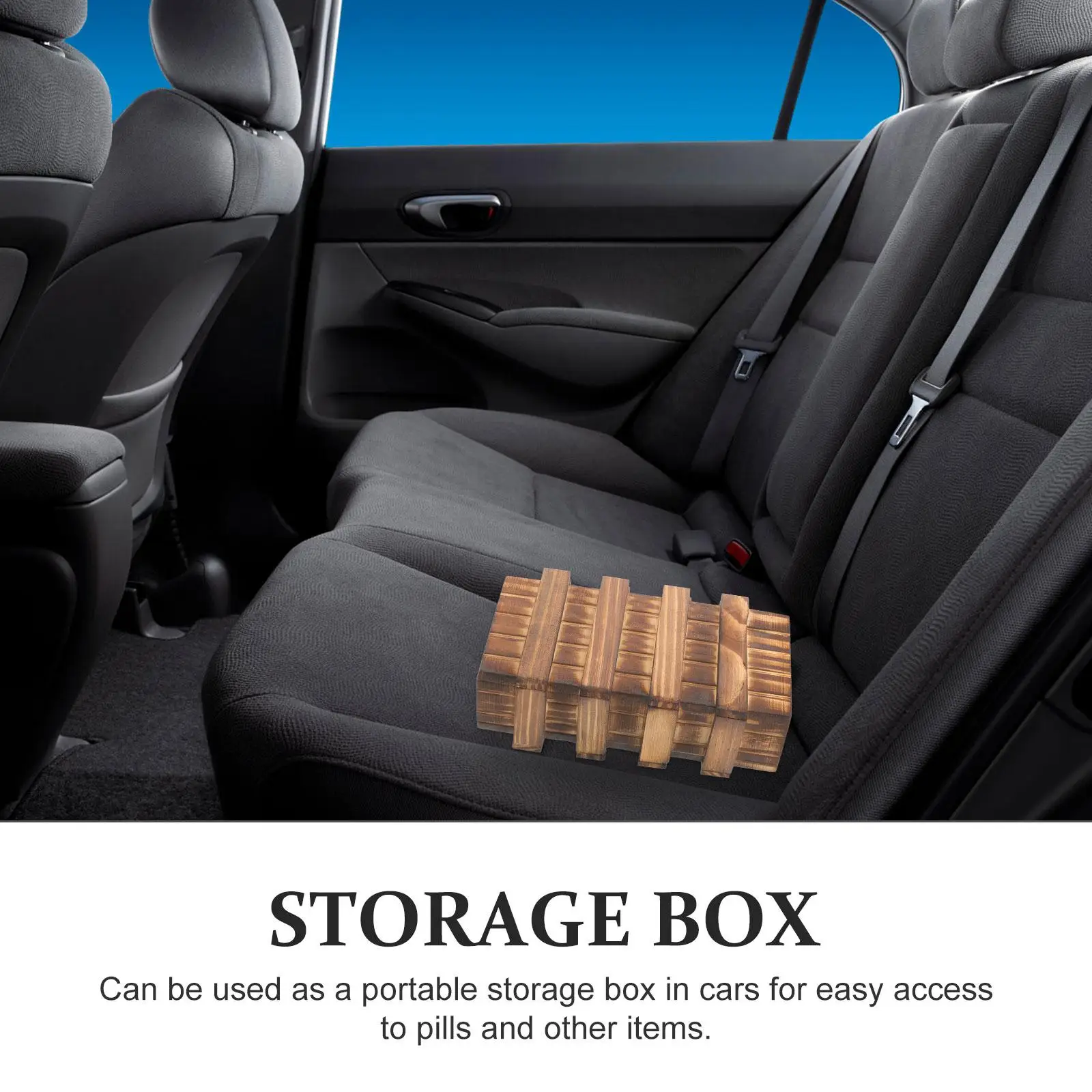 Wooden Storage for Cash Keys Safe Portable Durable Protect Small Items Vehicle Use Money