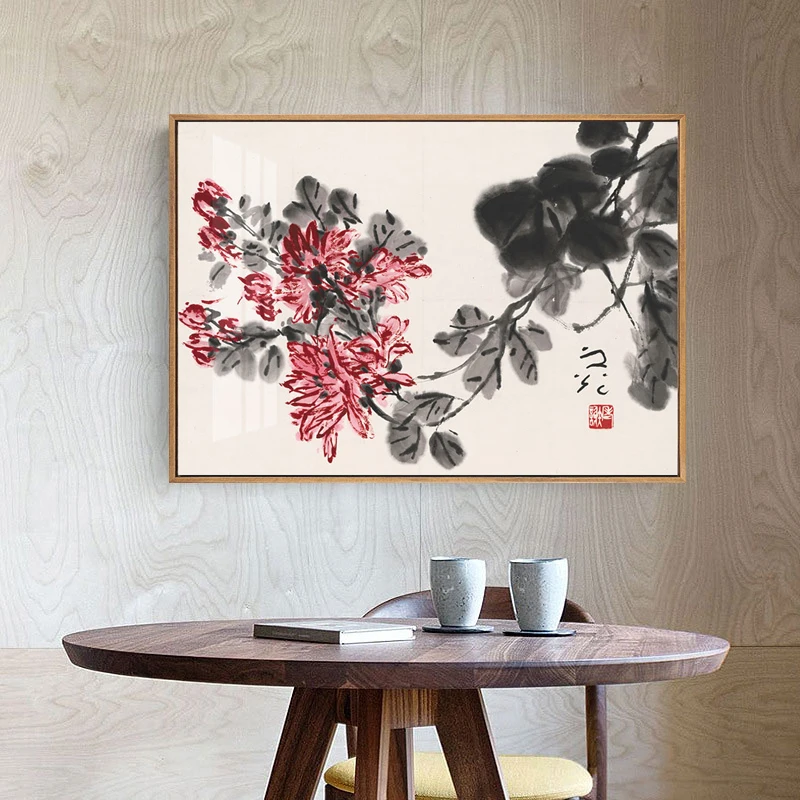 

Chinese Traditional Style Mountain River Tree Sun Landscape Canvas Abstract Poster Print Wall Art Picture Living Room Home Décor