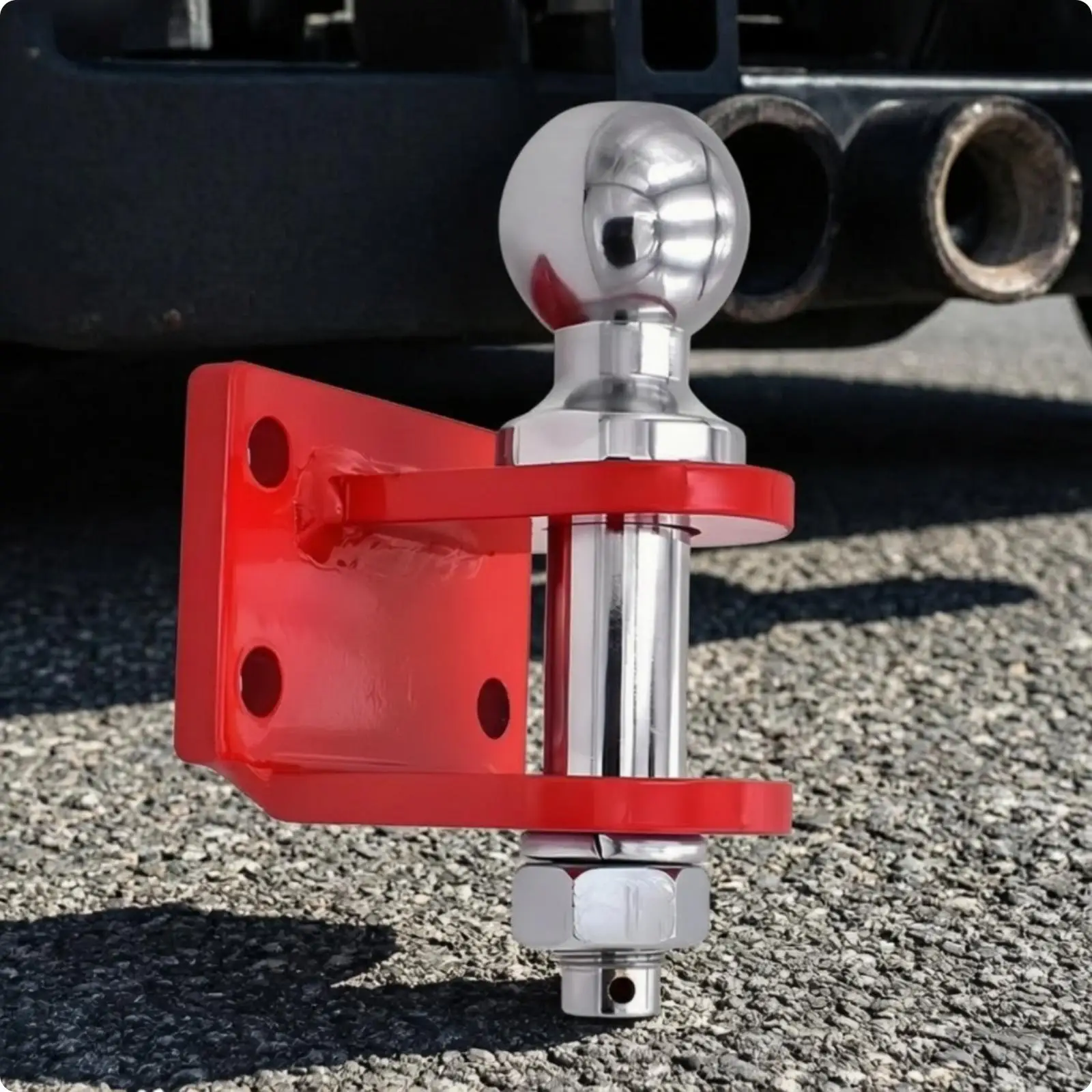 Heavy Duty Steel Trailer Hitch Adapter Mount with Chrome Ball for Utility Trailer and Workshop Towing Rig
