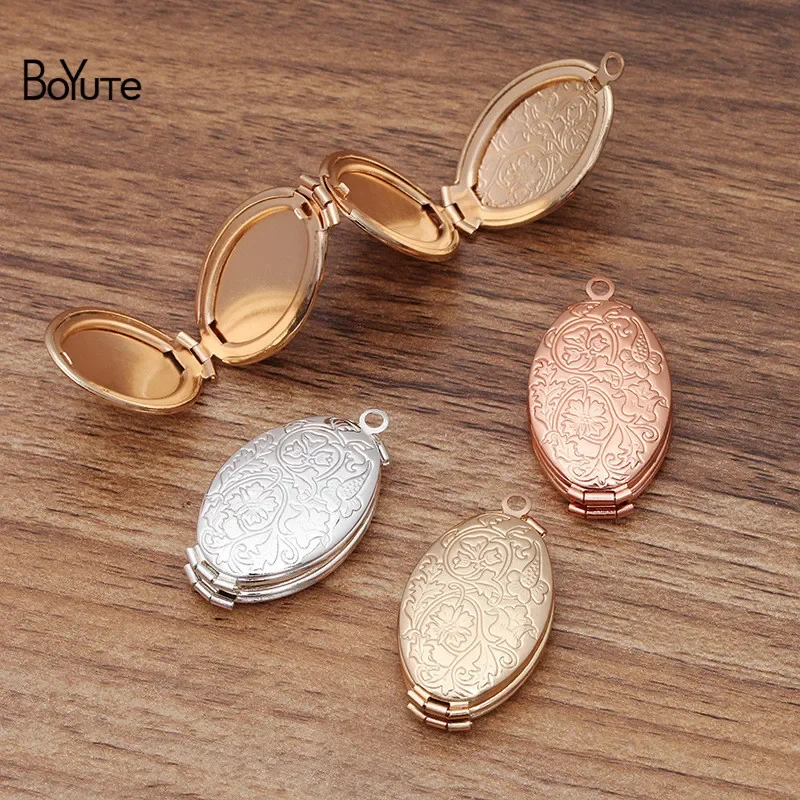 BoYuTe (5 Pieces/Lot) 20*33*9MM Oval Shaped Floating Locket Can Insert Photo Locket Pendant Factory Direct Sale