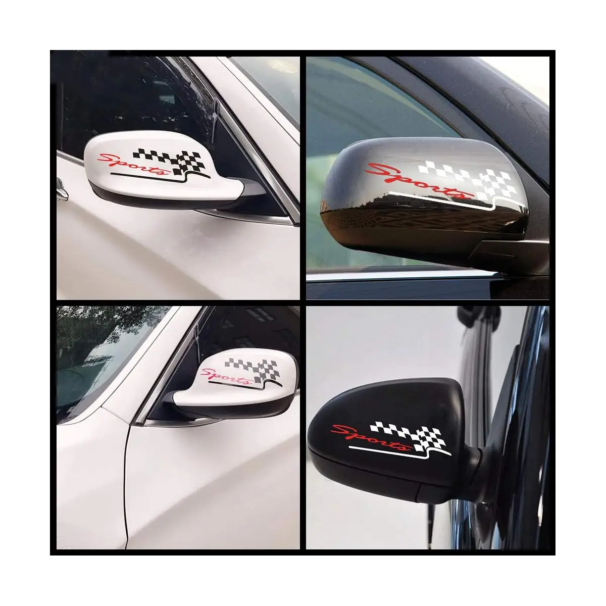 2 個/セット スポーツスタイルの車のミラーステッカー、車のミラー、窓、トランクに貼るクールなデカールでレーシングの雰囲気を演出します。
