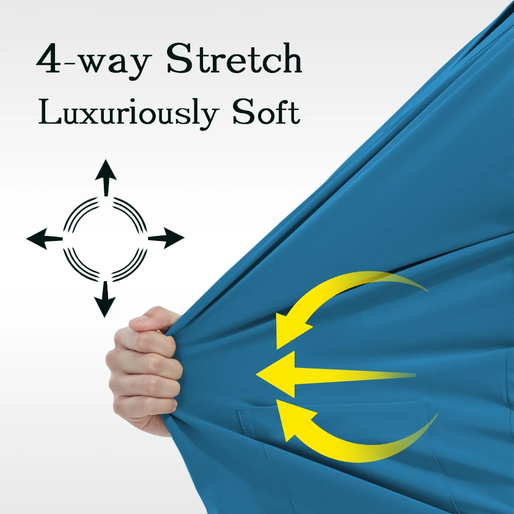 크루넥 의사 유니폼 남성용 의료 스크럽 세트 동물병원 간호복 치과 소아과 의류 4방향 스트레치 S0202