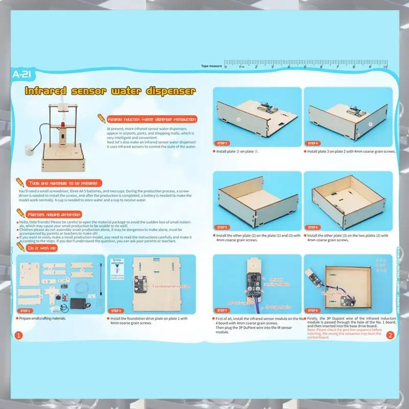 Hot Selling-DIY Infrared Sensor Water Dispenser Model Science Experimental Tool Kit For Learning Wooden Puzzle Games,DIY Infrare