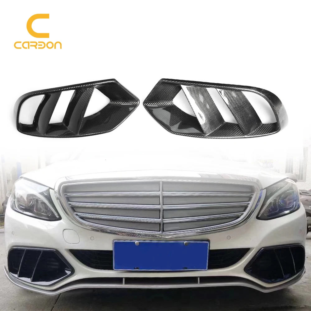 

For Mercedes Benz C Class W205 Carbon Fiber Front Bumper Both Sides Air Outlet Trim Car Exterior Accessories Body Kit