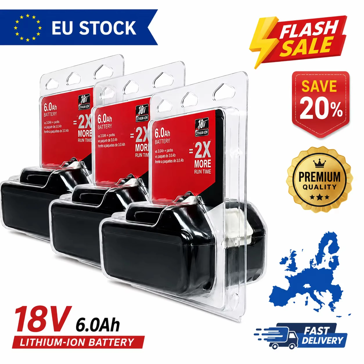 100% Original 18V für Makita 6Ah für Makita Akku BL1840 BL1830B BL1850B BL1850 BL1860 BL1815 Ersatz-Lithium-Akku