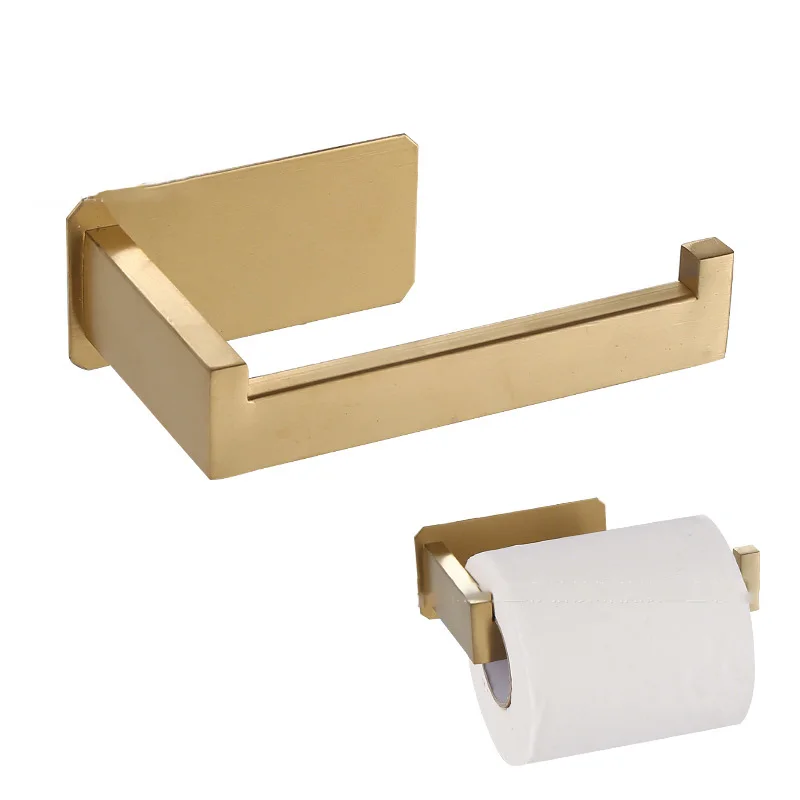 

Adhesive Stainless Steel Toilet Paper Holder Bathroom Wall Storage Stand Kitchen Roll Paper Tissue Towel Dispenser Napkins Rack
