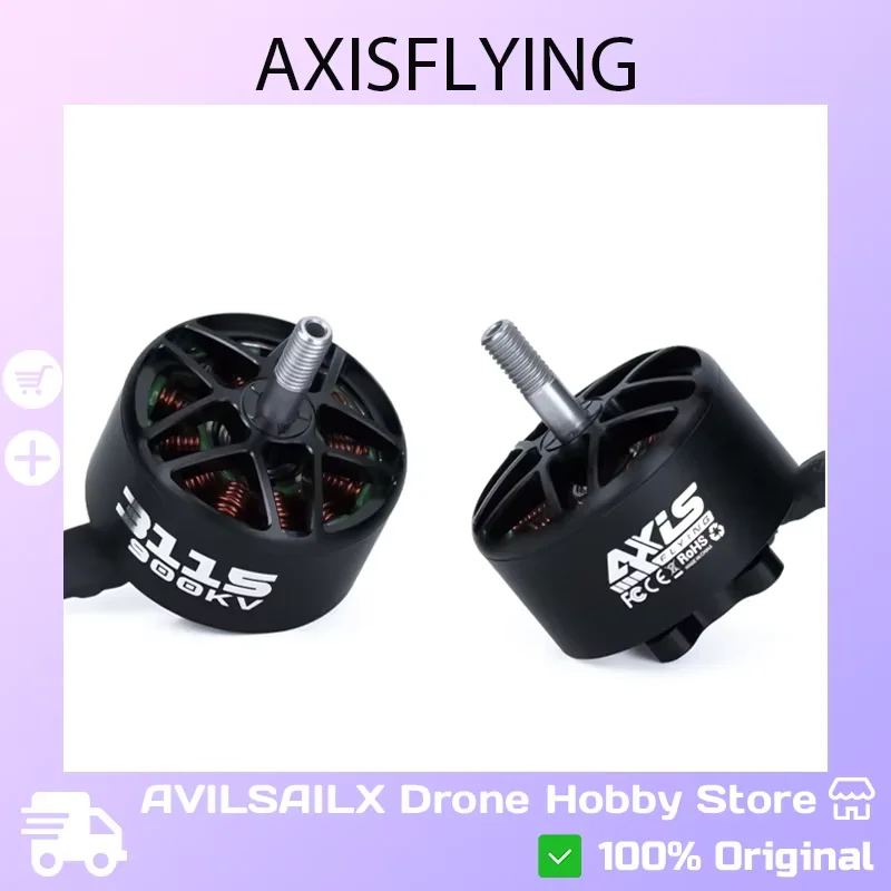 Silnik bezszczotkowy AxisFlying AZ3115 900KV kompatybilny z 3-6S do dronów FPV o dużym zasięgu