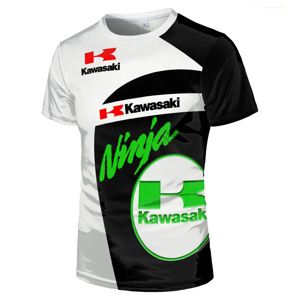 Kawasaki Motorcycle Racing Team Men T-shirt Summer Short Sleeve Women Clothing 2024 New Fashion Sport Children Tee Tops