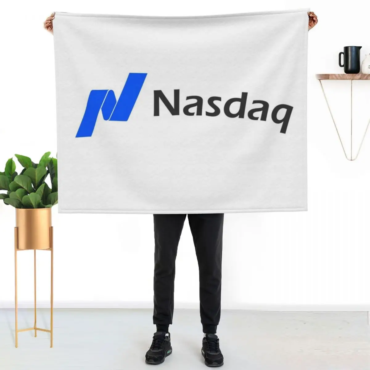 Nasdaq stock market investor Throw Blanket Soft Big Weighted Moving Decorative Throw valentine gift ideas for winter Blankets