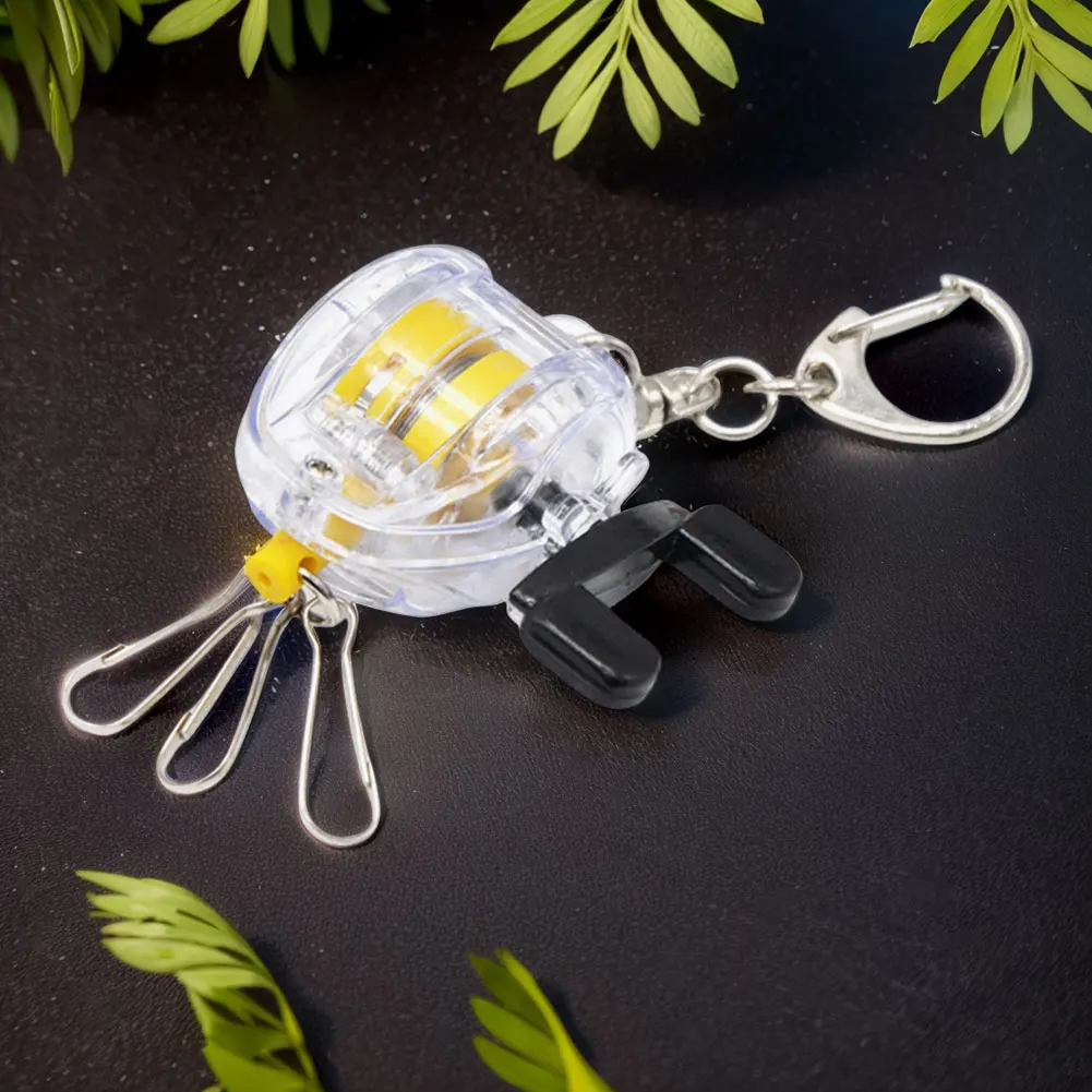 Visserij-reel sleutelhanger Telescopisch touw sleutelhanger Snel hangende gesp Visserij sleutelhanger Creatief cadeau voor visliefhebbers