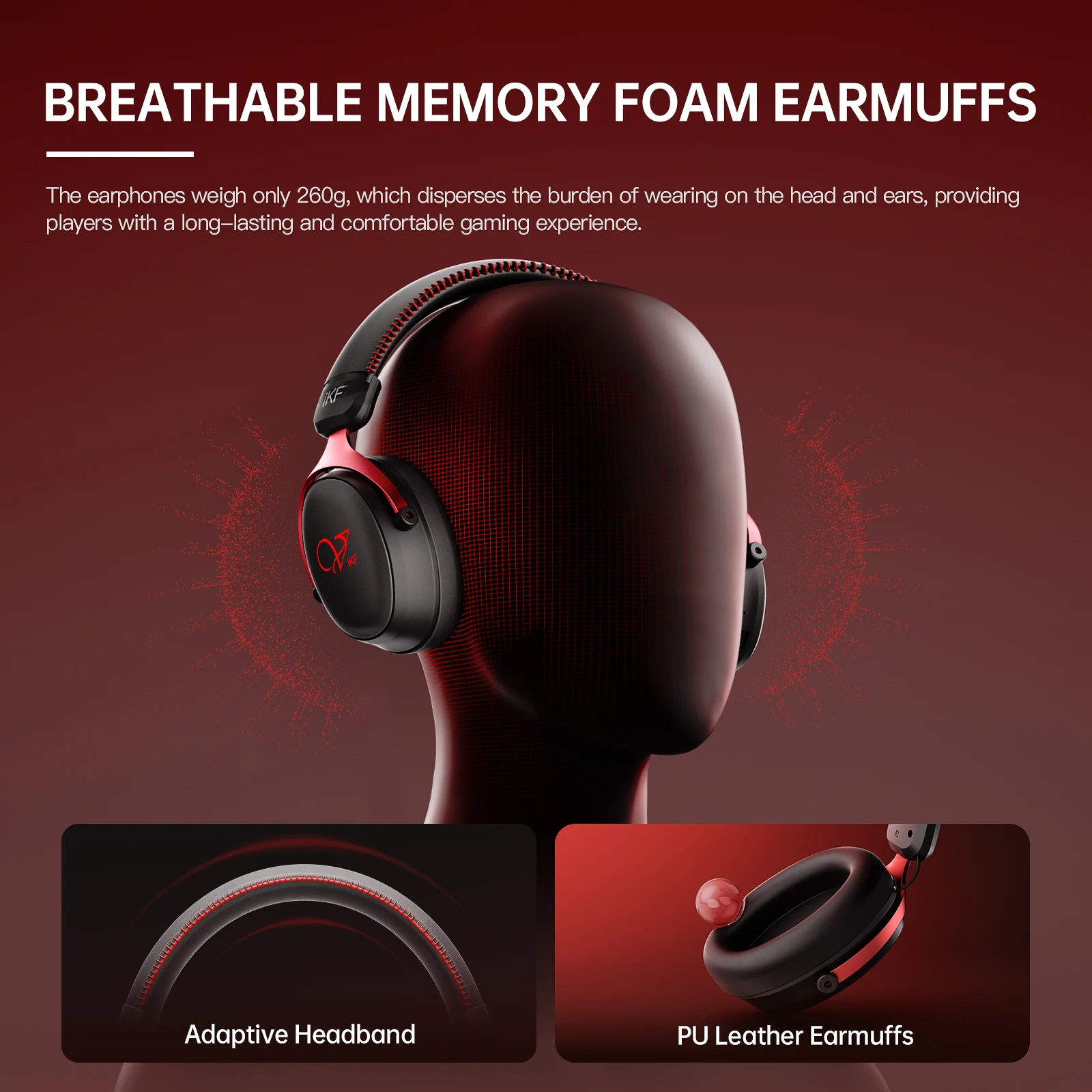 IKF V11 Pro 2.4G/Bluetooth casque sans fil casque de jeu 7.1 Surround 125H temps de lecture 12ms faible latence pour PC/FPS eSports