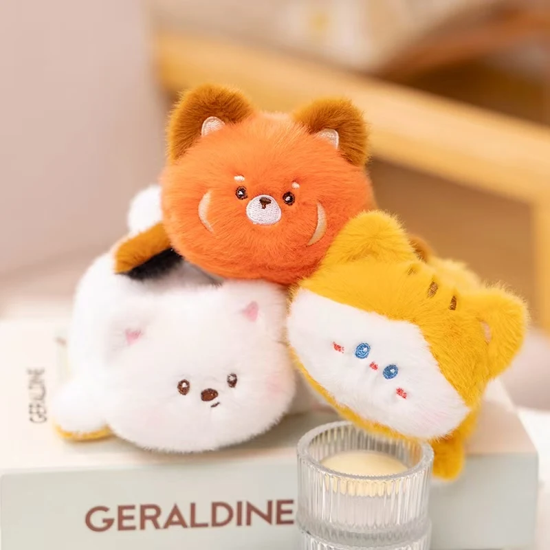 Cute flip animal toy Kawaii animal snap ring dinosaur chicken rabbit pig dog cat panda raccoon plush flip doll birthday gift