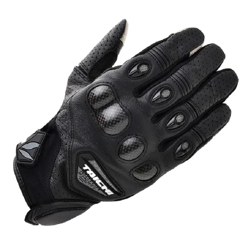 TAICHI motorcycle carbon fiber leather mesh gloves off-road motorcycle racing touch screen breathable riding protective gloves