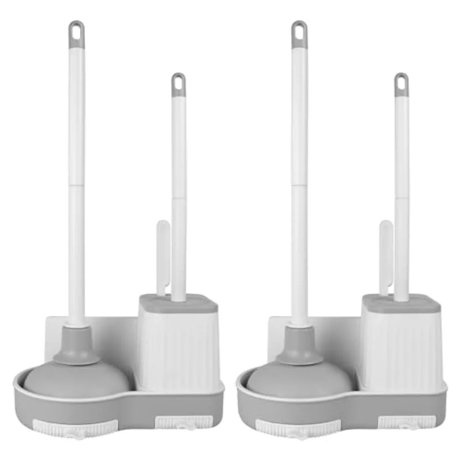 

Набор из 2-х ершиков для унитаза с держателем и вантузом для глубокой очистки, компактное хранение