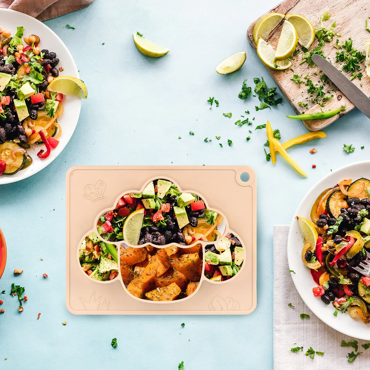 

Силиконовая тарелка для малышей, нескользящая, в форме животного, с большой присоской, мягкая, эластичная, безопасная, для детей, подходит для микроволновки