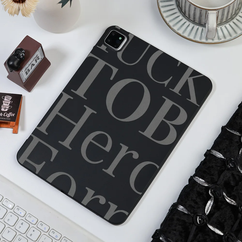 Minimalist Large Grey Letter Print Matte Tablet Case For Xiaomi Redmi Pad 6S 7S 6 7 8 Pro Pad 2 Pro 12.1 Inch Protective Shell