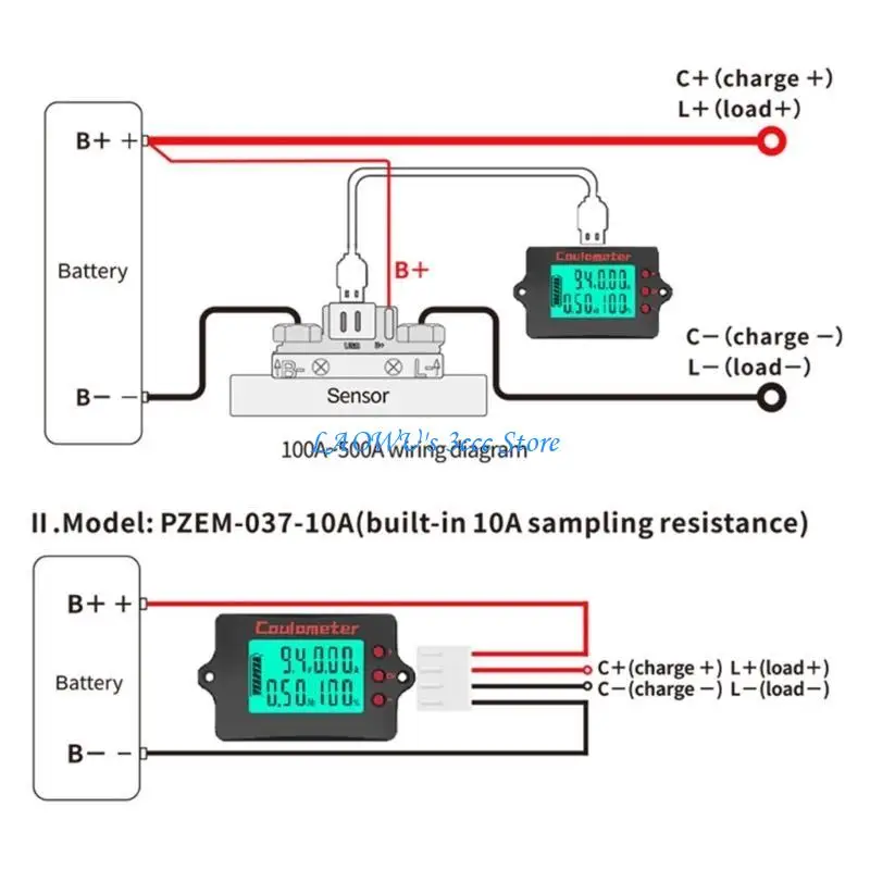 

Y8AD Battery Coulomb Counter Battery Amp Meter Accurate Voltages Monitoring