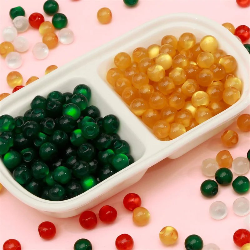 

10mm 10pcs Resin Beads Cat Eyes Round Loose Spacer Beads Fashion for Jewelry Making DIY Handmade Bracelet Necklace