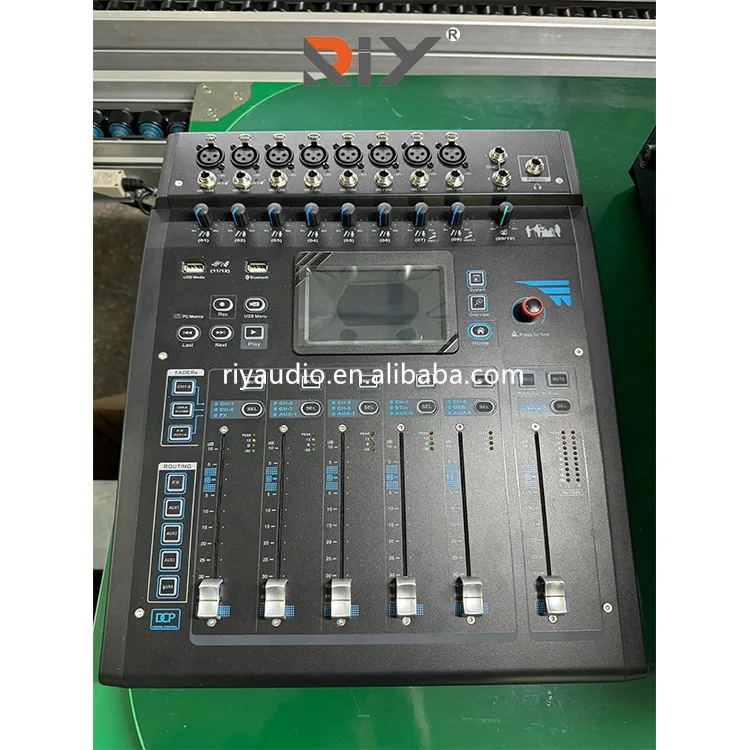 TF12 12-Channel Digital Mixer Built-In Effects OLED Display PC Sound Card Recording Stereo Monitoring for Bars Studios