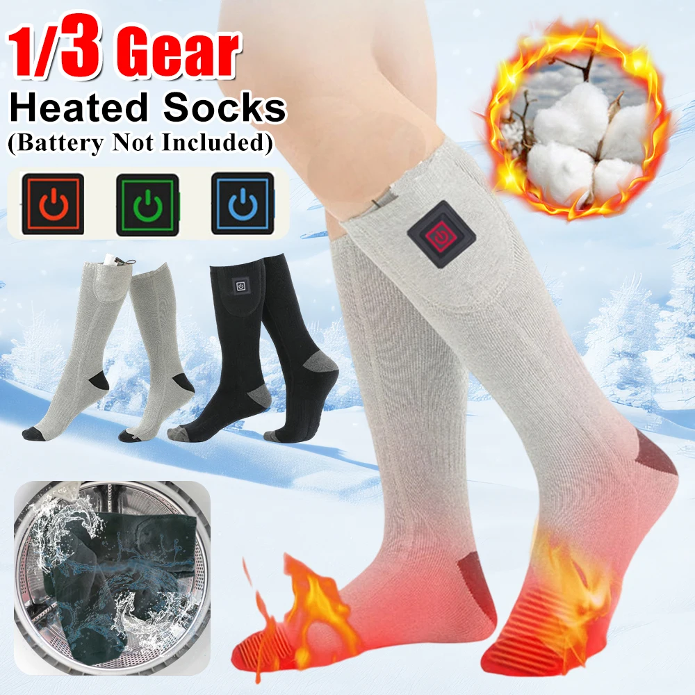 

Winter Heated Socks Women Men Thermal Socks Heating Foot Warmer Outdoor Sports Warm Hiking Skiing Socks (Battery Not Included)