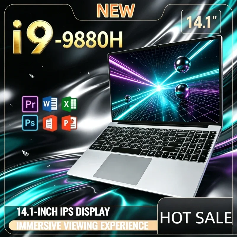 Intel Laptop 14.1 inch Notebook Office Gaming Intel Core I9-9880H 32GB RAM 2TB SSD For Office Games Computer Windows 2026 New