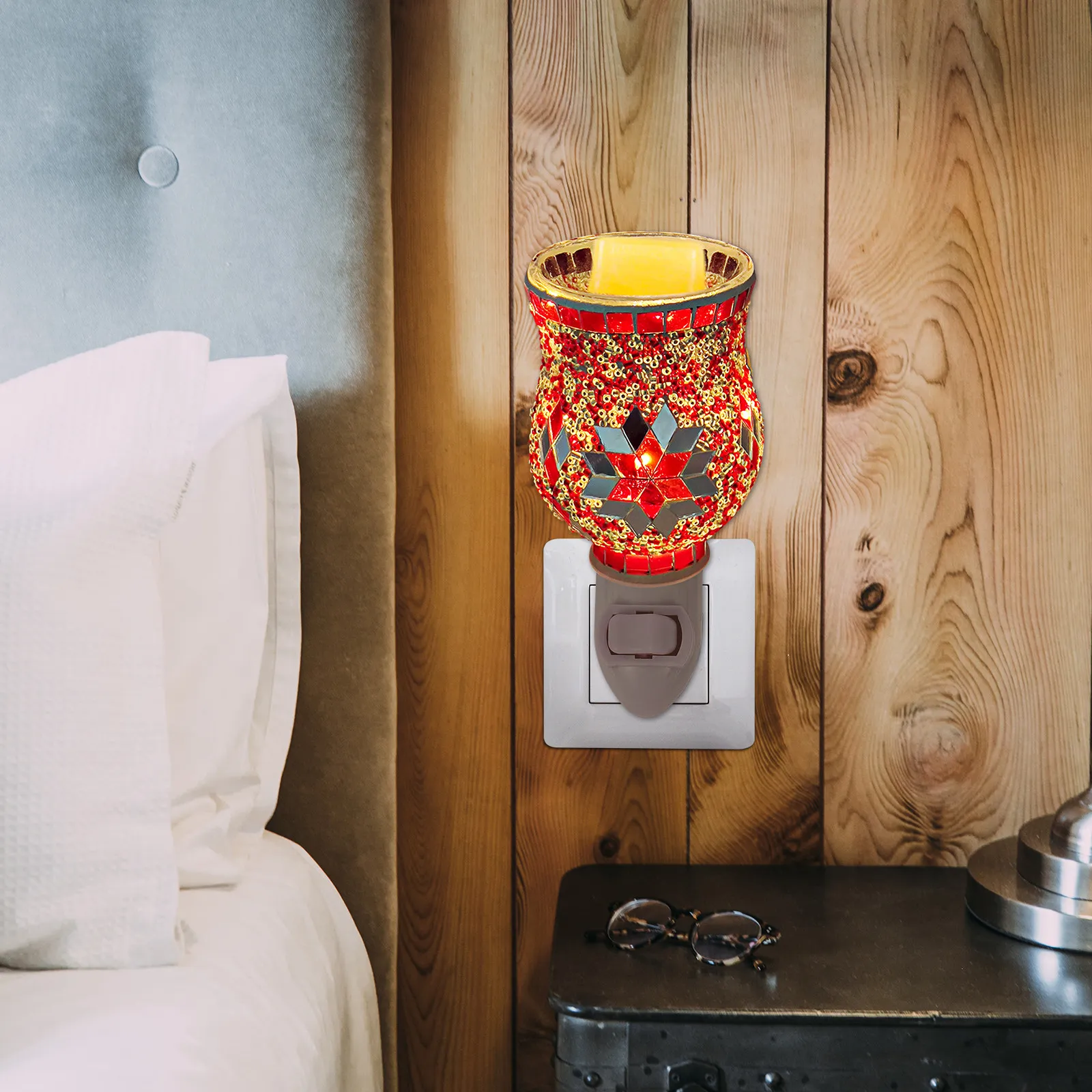 

1Pcs Plug-in Fragrance Lamp Aroma Decorative Essential Oil Wax Burner Night Light for Home Bedroom Spa Yoga Relaxation