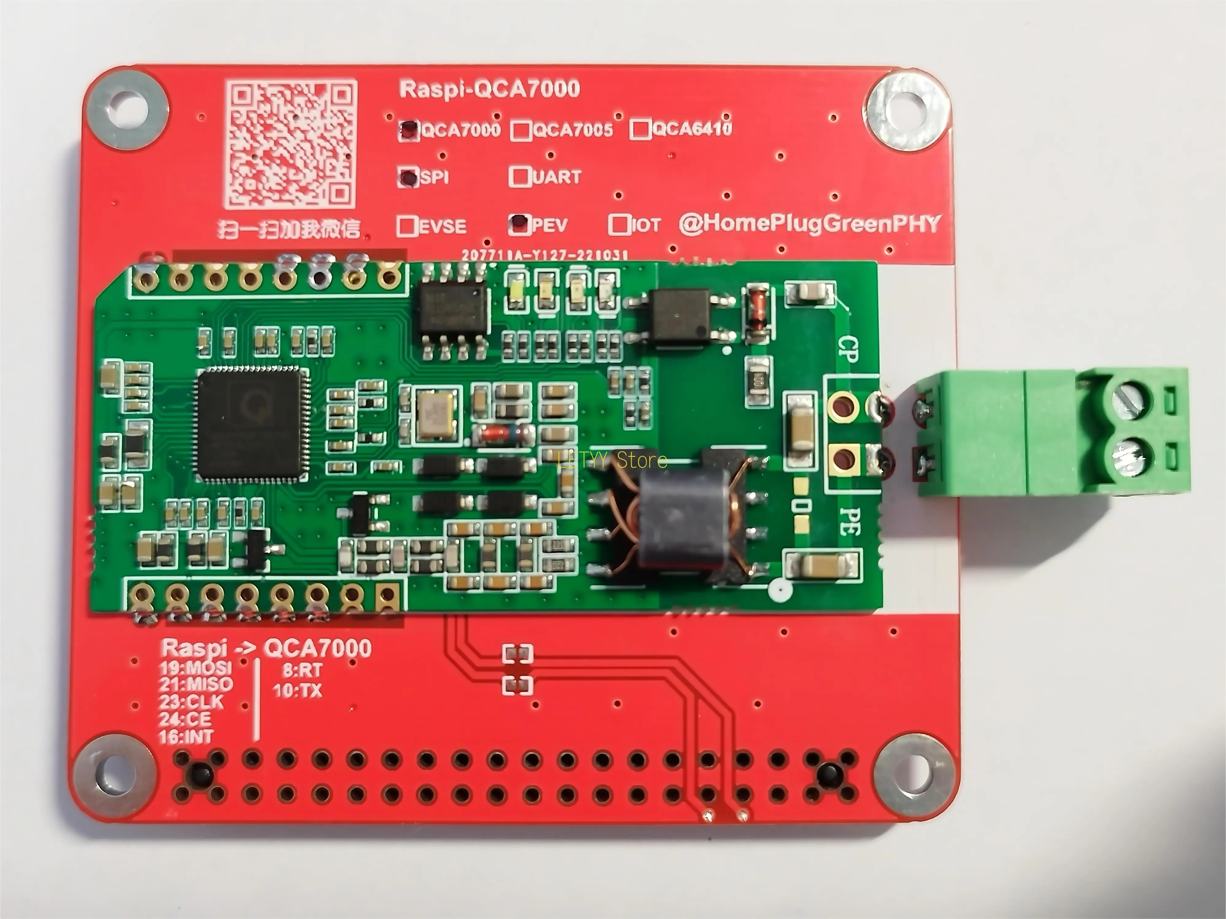 QCA7000/7005 Development Board HomePlugGreenPHY/ISO15118 Raspberry Pie Raspberry